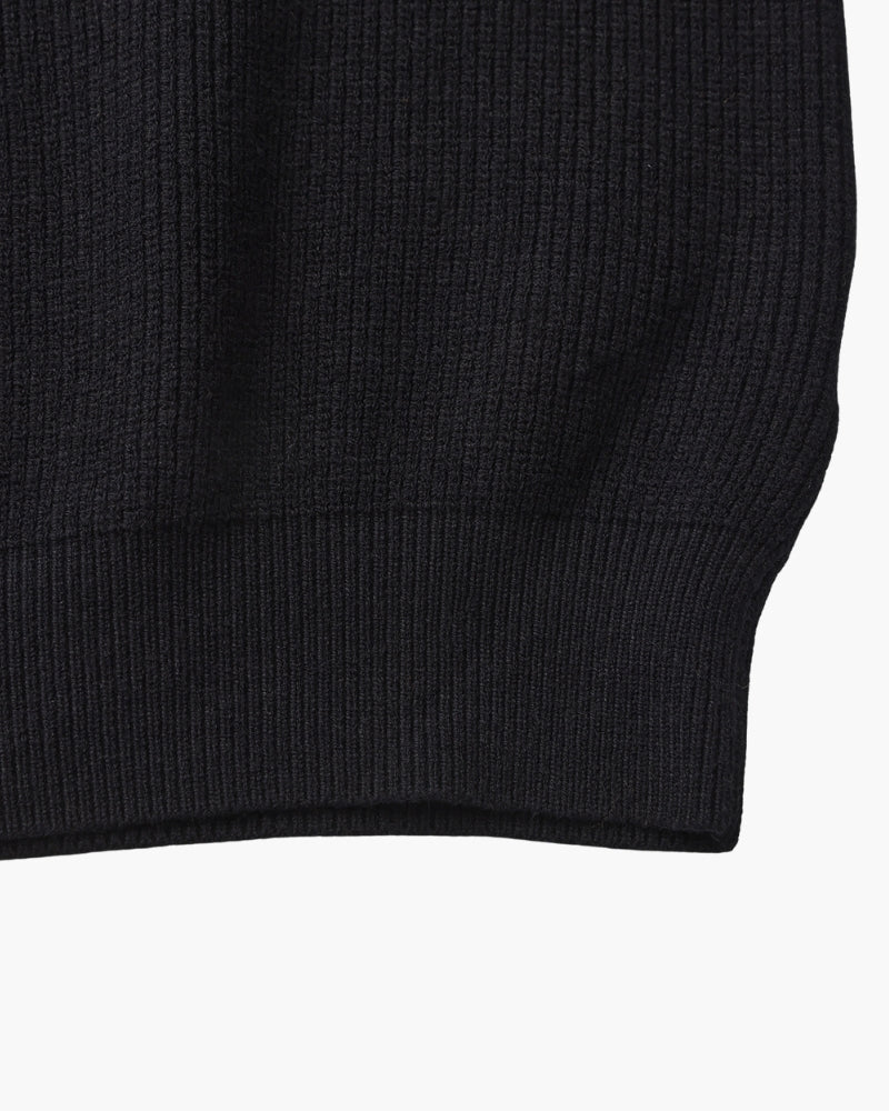 Men's Half-Zip Knit Pullover with Stand Collar and Ribbed Trims