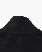 Men's Half-Zip Knit Pullover with Stand Collar and Ribbed Trims