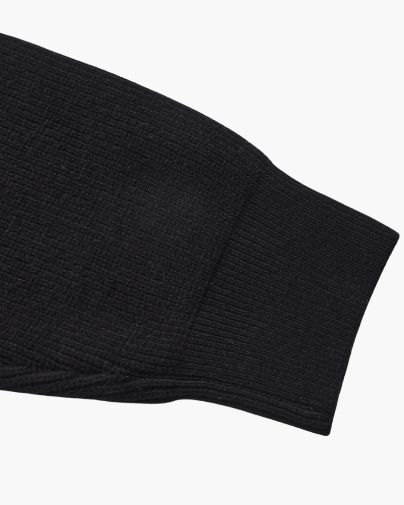 Men's Half-Zip Knit Pullover with Stand Collar and Ribbed Trims