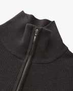 Men's Half-Zip Knit Pullover with Stand Collar and Ribbed Trims