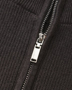 Men's Half-Zip Knit Pullover with Stand Collar and Ribbed Trims