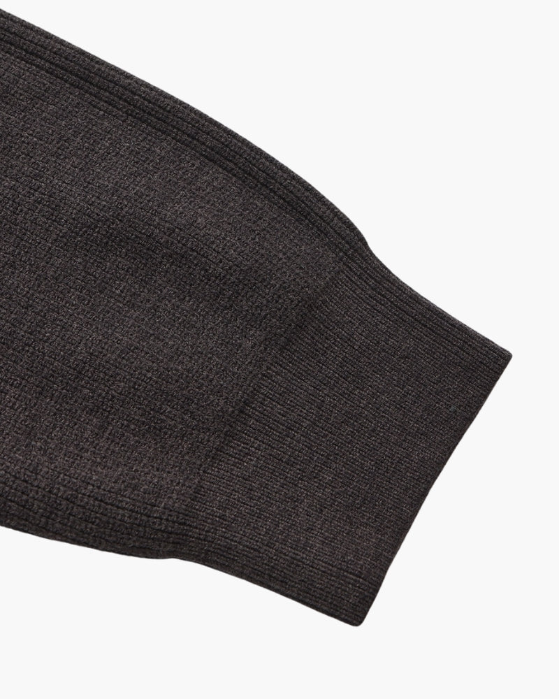 Men's Half-Zip Knit Pullover with Stand Collar and Ribbed Trims
