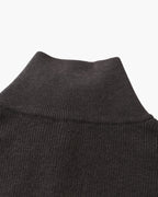 Men's Half-Zip Knit Pullover with Stand Collar and Ribbed Trims