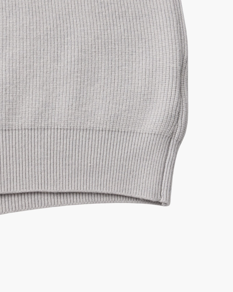 Men's Half-Zip Knit Pullover with Stand Collar and Ribbed Trims