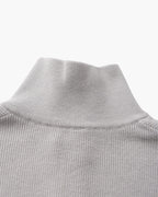 Men's Half-Zip Knit Pullover with Stand Collar and Ribbed Trims