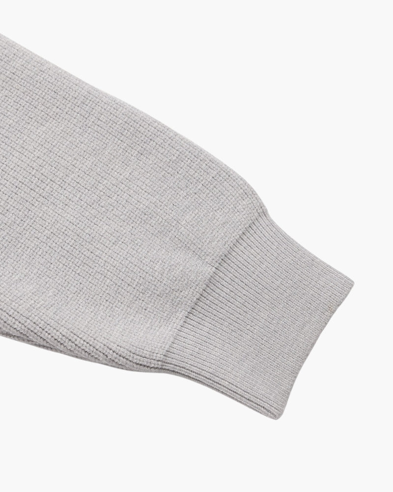 Men's Half-Zip Knit Pullover with Stand Collar and Ribbed Trims