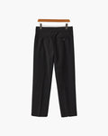 Men's High-Waist Tailored Trousers with Pleats and Belt Loops - Black