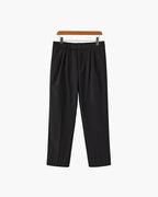 Men's High-Waist Tailored Trousers with Pleats and Belt Loops
