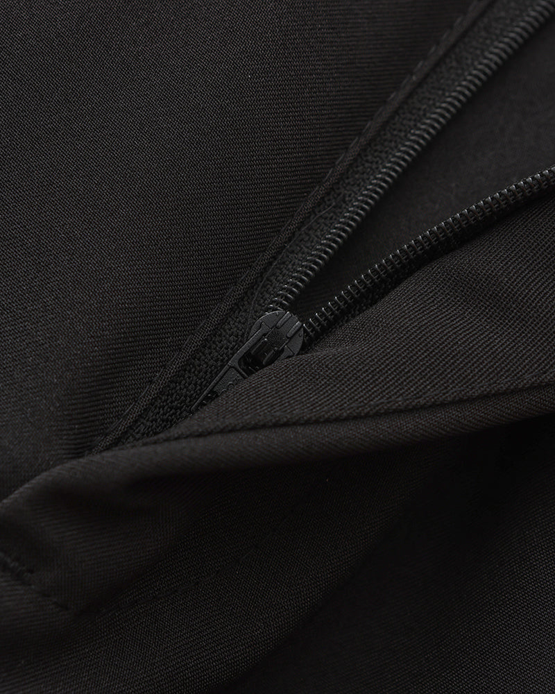 Men's High-Waist Tailored Trousers with Pleats and Belt Loops
