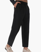 Men's High-Waist Tailored Trousers with Pleats and Belt Loops