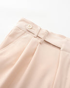 Men's High-Waist Tailored Trousers with Pleats and Belt Loops