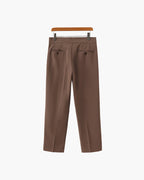 Men's High-Waist Tailored Trousers with Pleats and Belt Loops