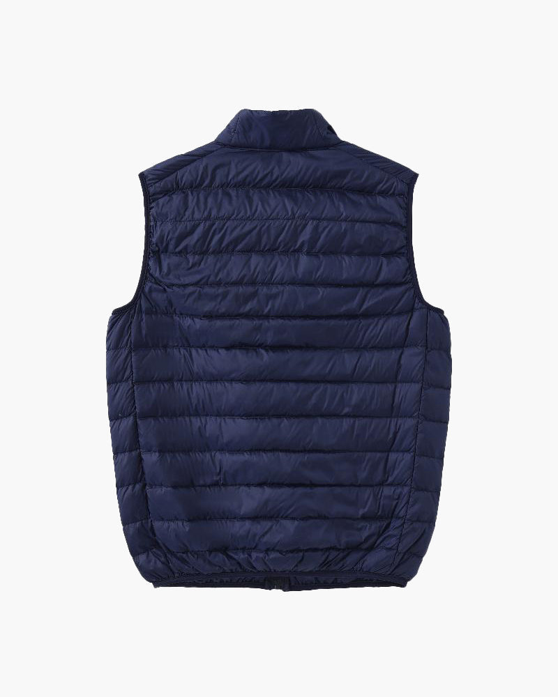 Men's Lightweight Puffer Vest with Stand Collar and Zip