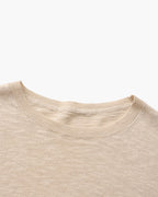 Men's Linen-Cotton Crew Neck Sweater with Lightweight Knit