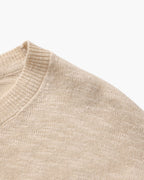 Men's Linen-Cotton Crew Neck Sweater with Lightweight Knit