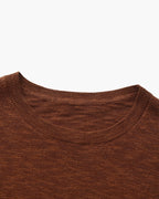 Men's Linen-Cotton Crew Neck Sweater with Lightweight Knit