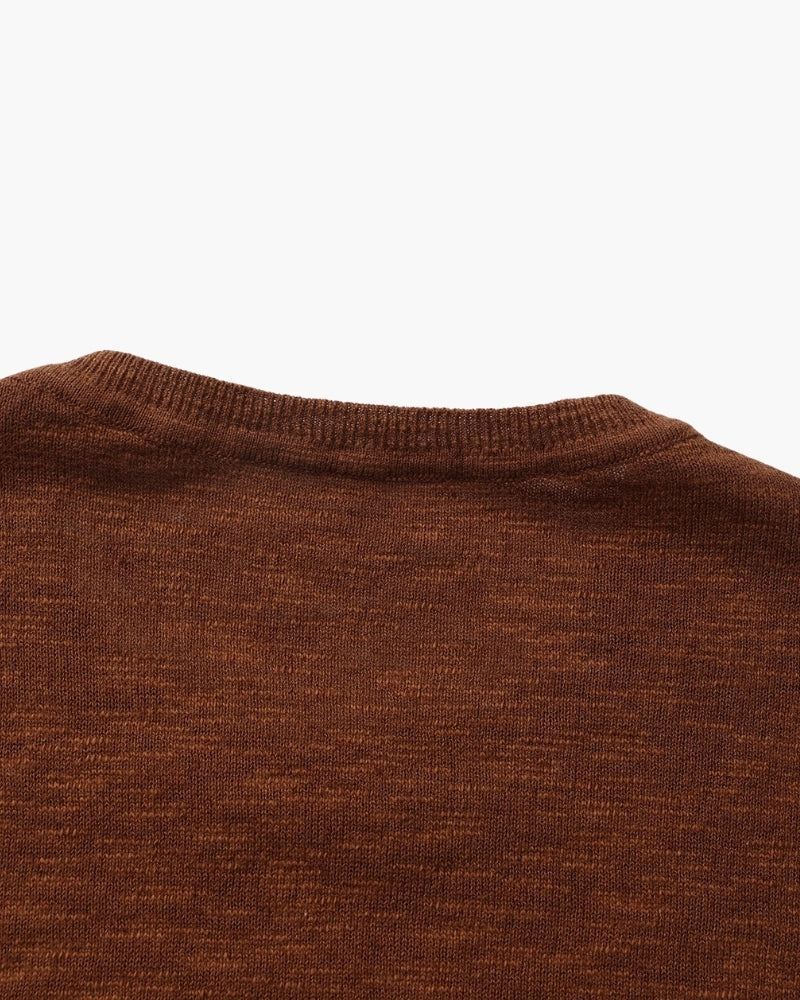 Men's Linen-Cotton Crew Neck Sweater with Lightweight Knit