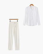 Men's Linen Shirt and Slim Trousers Matching Set