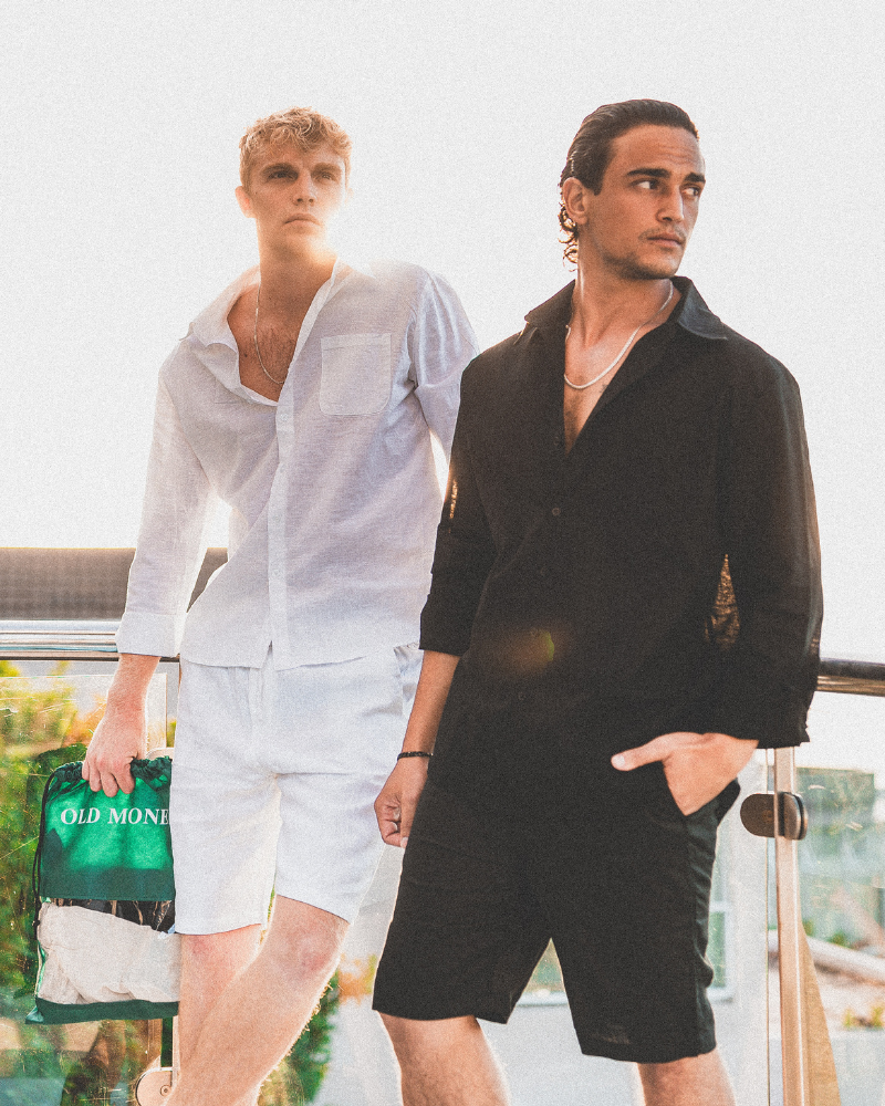Men's Linen Shorts with Elasticated Drawstring Waist