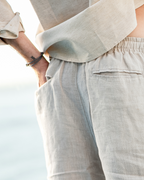 Men's Linen Shorts with Elasticated Drawstring Waist
