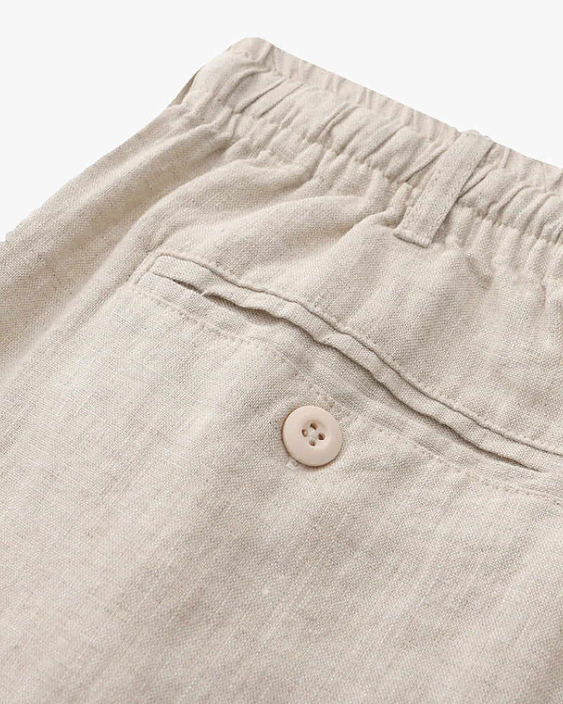 Men's Linen Shorts with Elasticated Drawstring Waist