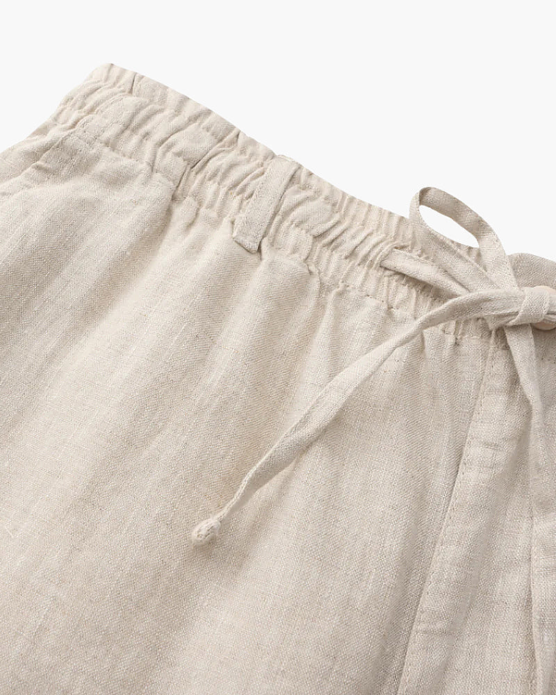 Men's Linen Shorts with Elasticated Drawstring Waist