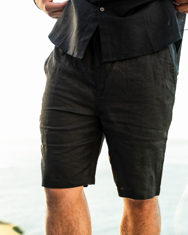 Men's Linen Shorts with Elasticated Drawstring Waist