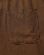 Men's Mandarin Collar Shirt in Textured Cotton with Chest Pocket
