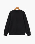 Men's Modal Blend Crew Neck Sweatshirt with Ribbed Trims - Black