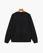 Men's Modal Blend Crew Neck Sweatshirt with Ribbed Trims - Black