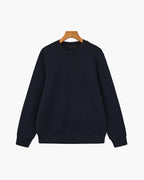 Men's Modal Blend Crew Neck Sweatshirt with Ribbed Trims - Blue