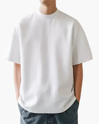 Men's Plain Crew Neck T-Shirt with Regular Fit - White