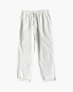 Men's Relaxed Lounge Trousers with Elastic Waist and Drawstring - White