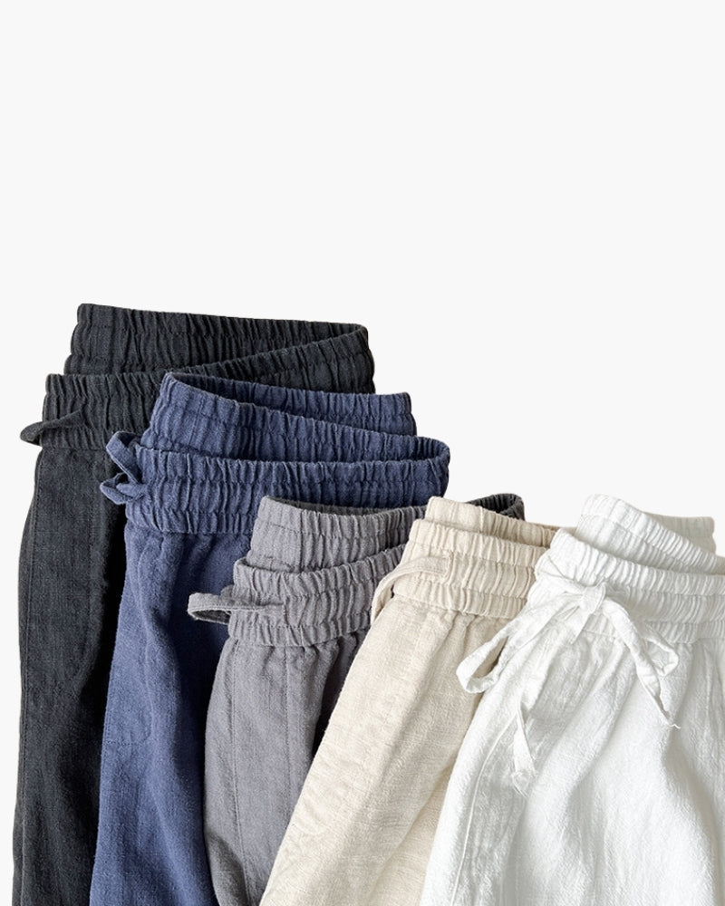 Men's Relaxed Lounge Trousers with Elastic Waist and Drawstring