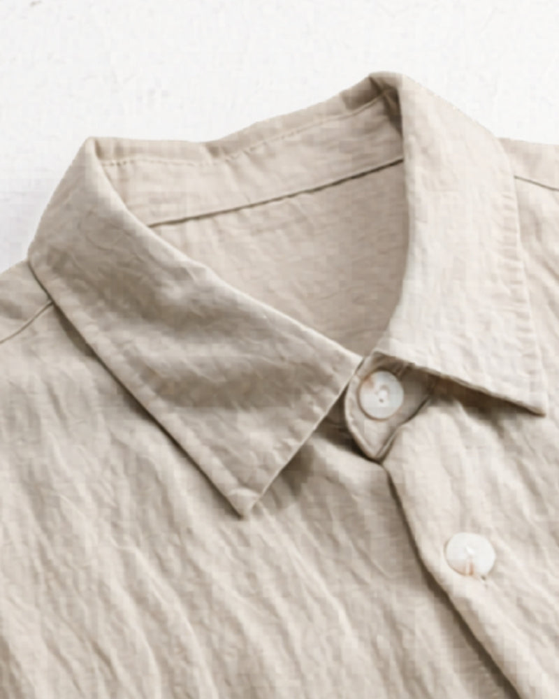 Men's Relaxed Overshirt with Button Front and Chest Pockets