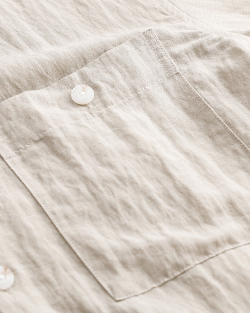 Men's Relaxed Overshirt with Button Front and Chest Pockets