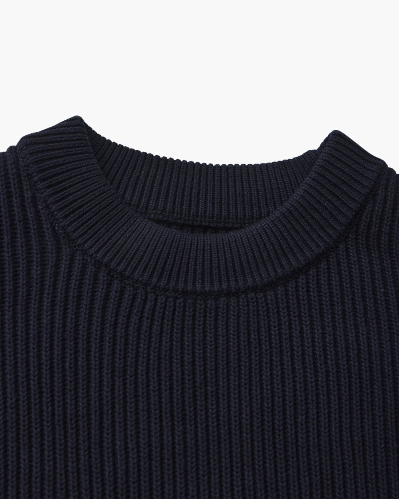Men's Rib Knit Crew Neck Sweater in Wool Blend
