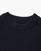 Men's Rib Knit Crew Neck Sweater in Wool Blend