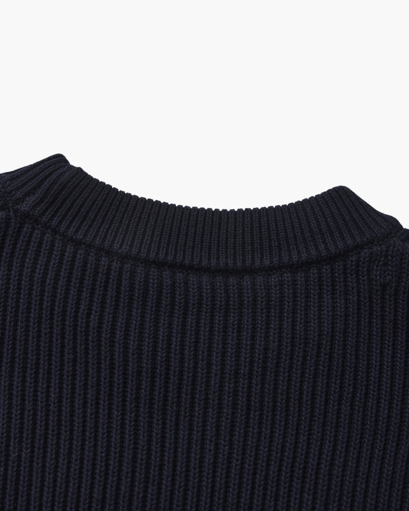 Men's Rib Knit Crew Neck Sweater in Wool Blend