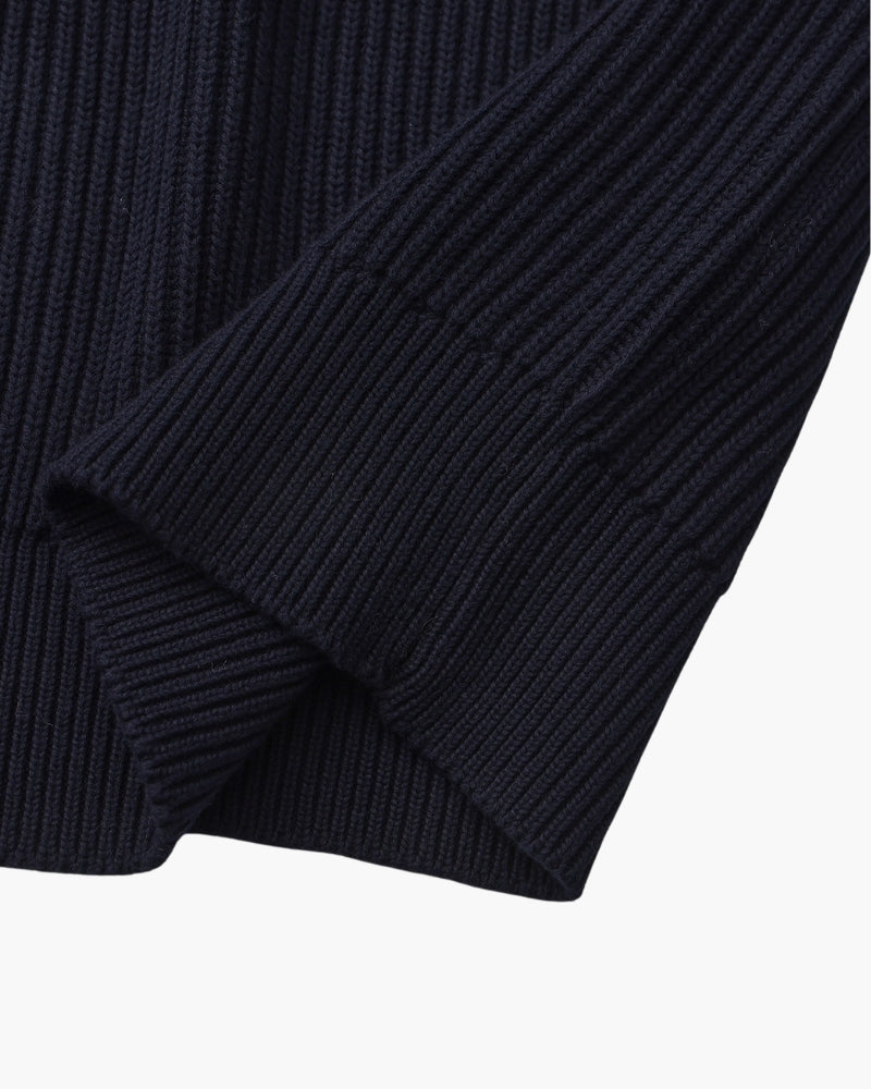 Men's Rib Knit Crew Neck Sweater in Wool Blend