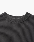Men's Rib Knit Crew Neck Sweater in Wool Blend