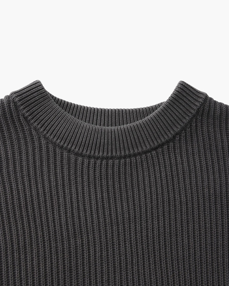 Men's Rib Knit Crew Neck Sweater in Wool Blend
