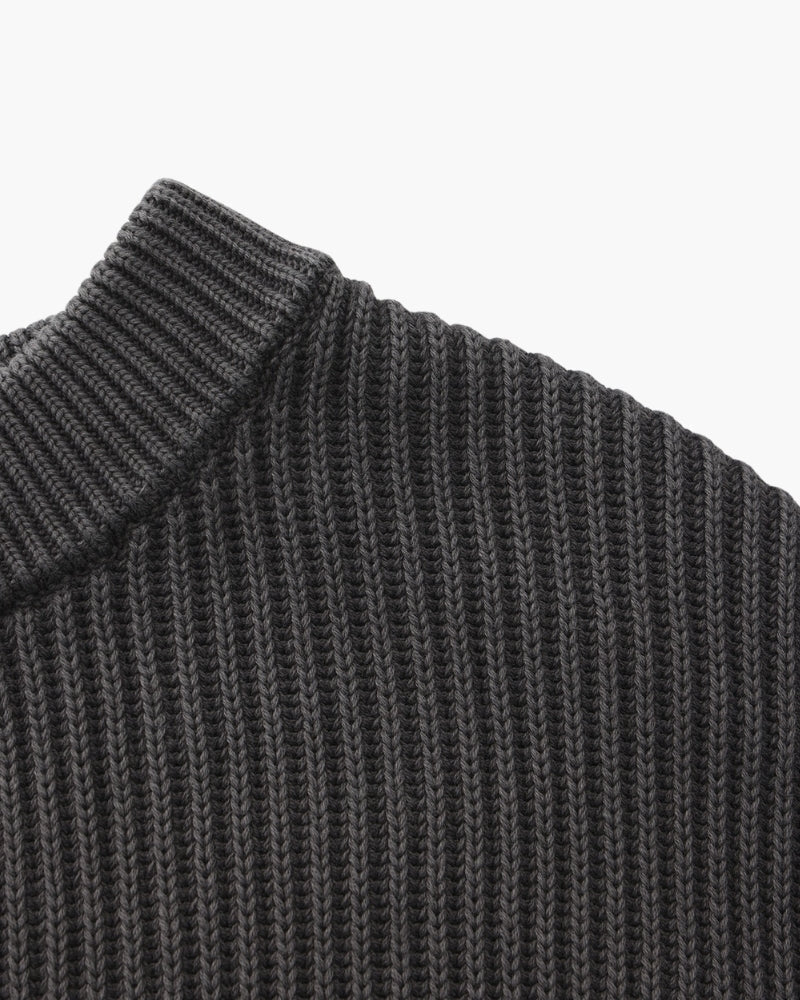 Men's Rib Knit Crew Neck Sweater in Wool Blend