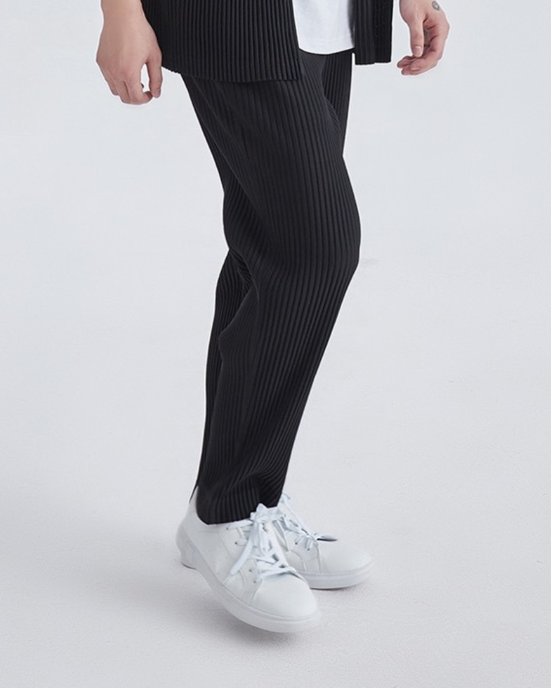 Men's Ribbed Cotton Trousers with Relaxed Baggy Fit