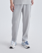 Men's Ribbed Cotton Trousers with Relaxed Baggy Fit - Gray