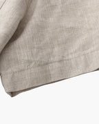 Men's Short Sleeve Linen Shirt with Camp Collar and Chest Pocket