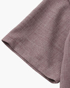 Men's Short Sleeve Mandarin Collar Shirt with Relaxed Silhouette