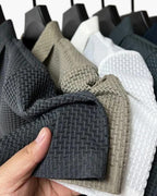 Men's Silk-Look Polo with Mesh Panels and Wrinkle-Resistant Finish