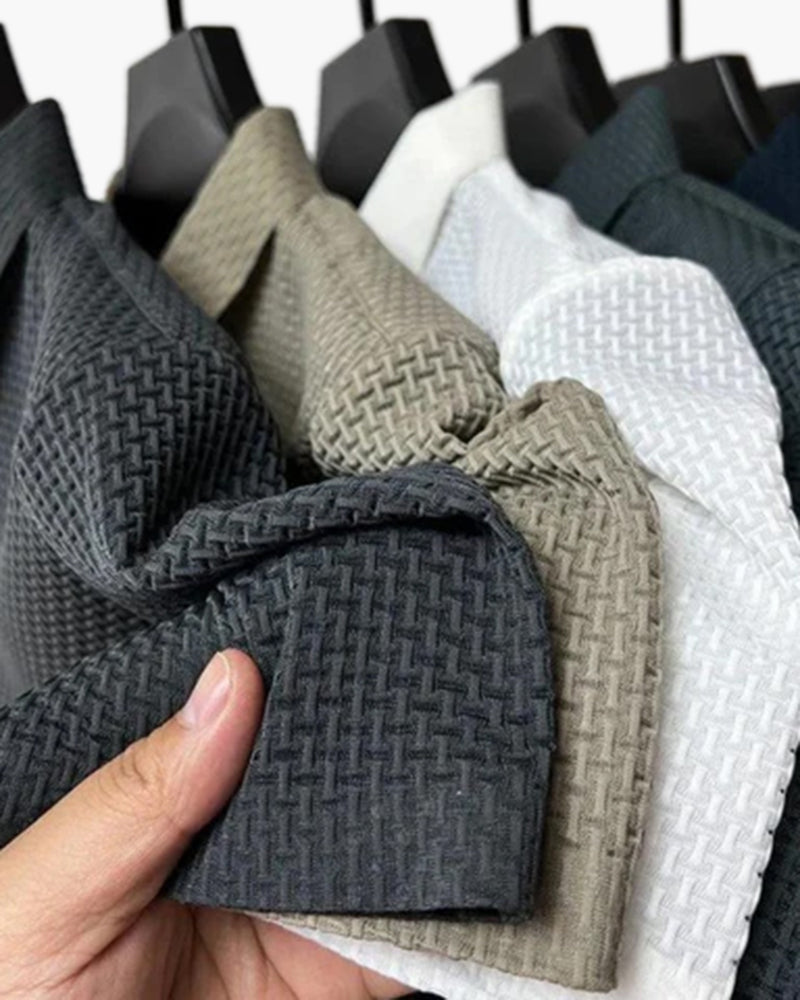 Men's Silk-Look Polo with Mesh Panels and Wrinkle-Resistant Finish