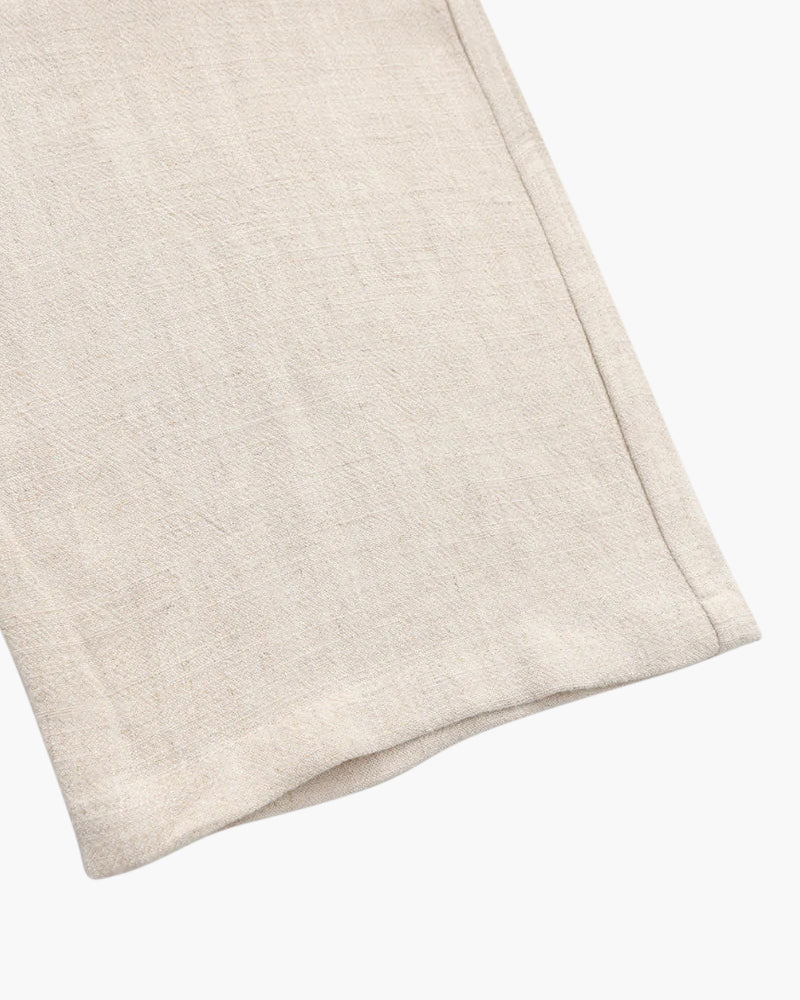 Men's Slim Fit Linen Trousers with Drawstring Waist